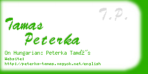 tamas peterka business card